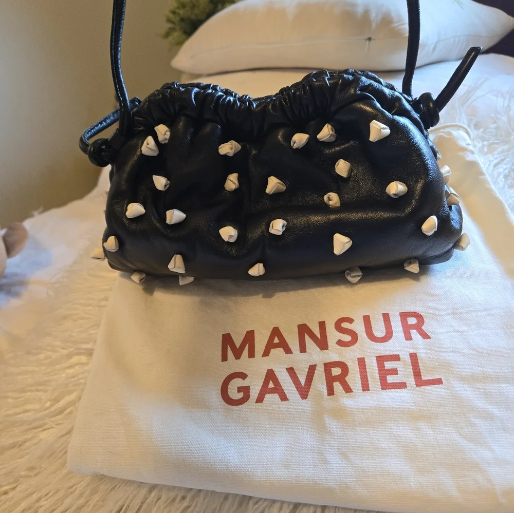 Mansur Gavriel Mini Cloud Knotted Leather Clutch NWT - Picture 8 of 8